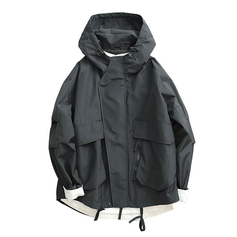 Spring And Autumn Japanese-style Retro Short Windproof Hood Jacket men