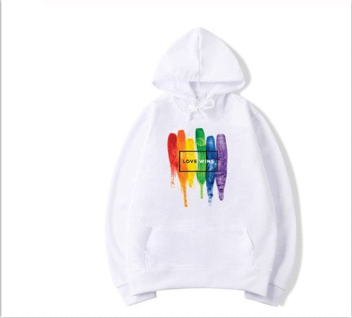 Felpa con cappuccio in pile di cotone Pride Lgbt da uomo 