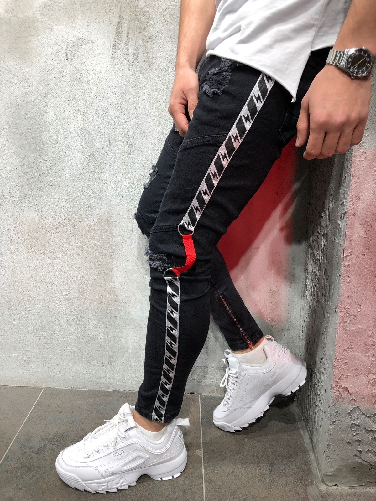 Men's Casual ripped jeans