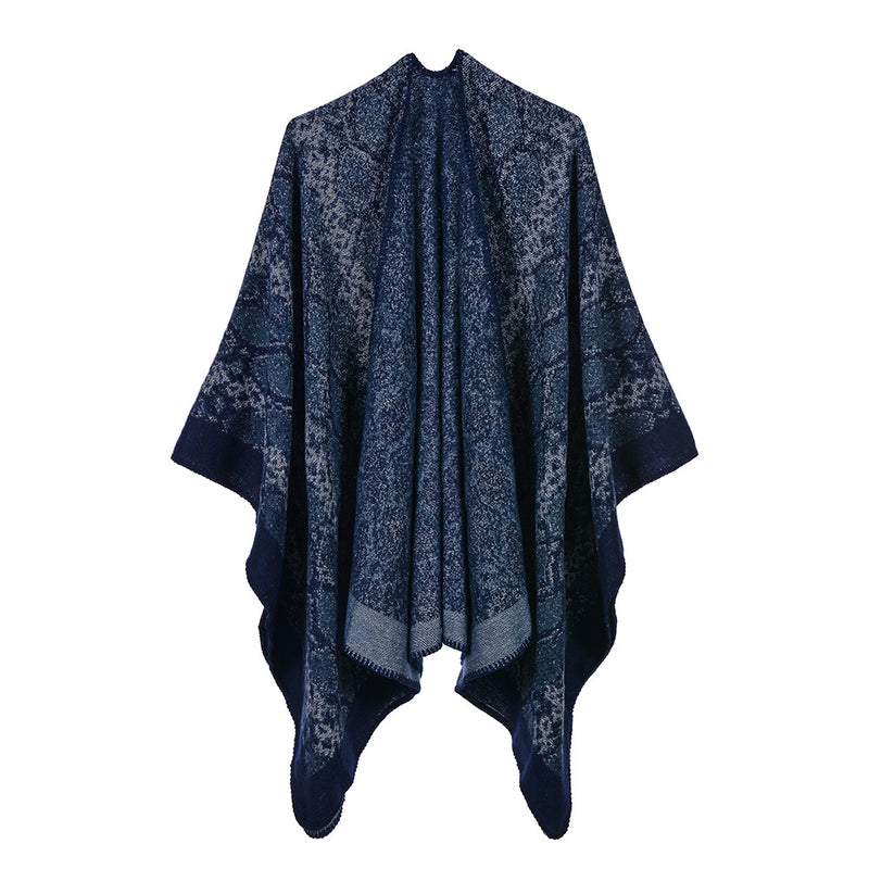 Reversible cashmere cloak