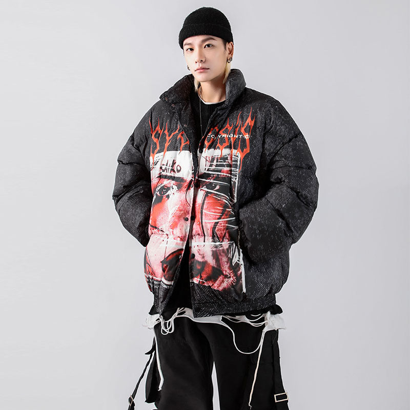 Printed Men's Cotton Oversize Coat Couple