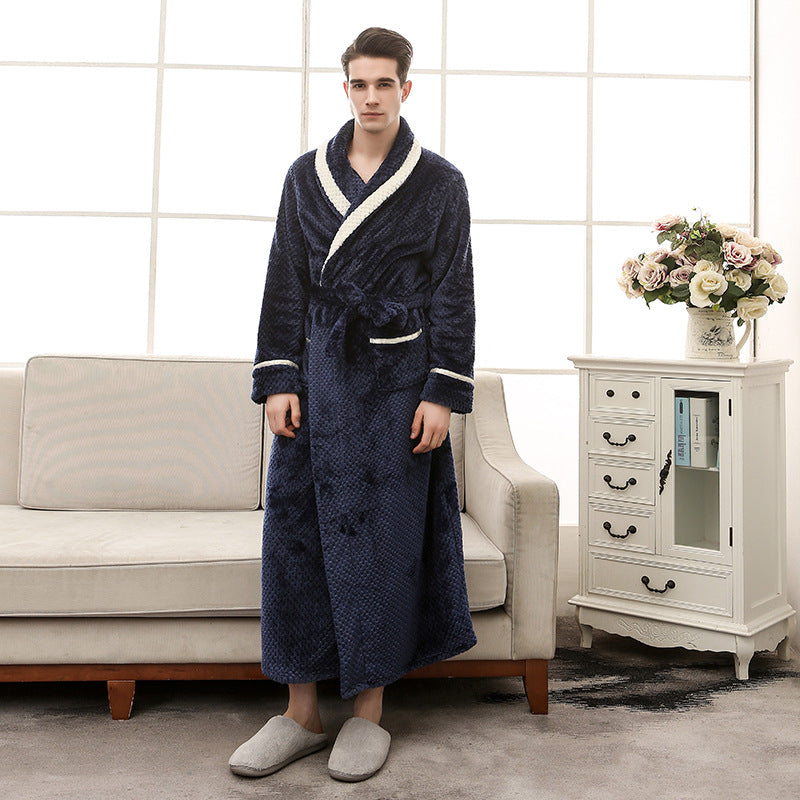 men & Women Pajamas Couple Gown Bathrobe Winter Robe loungewear