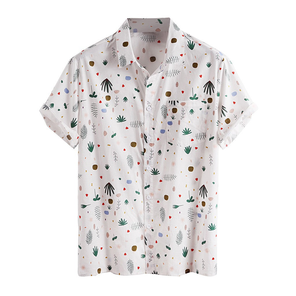 Printed shirt with short sleeves