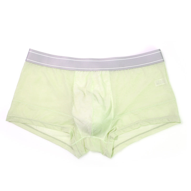 Men's Mid-waist Nylon Jacquard Ice Silk Underwear