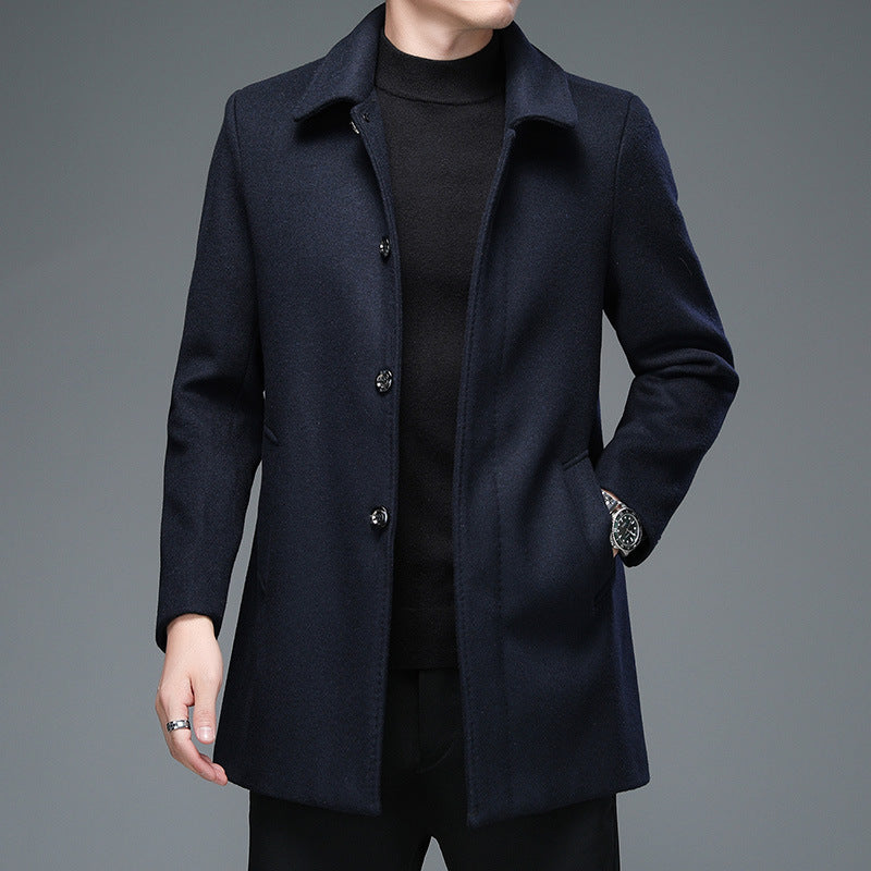 Mid-length Long Sleeve Lapel Korean Style trench coat