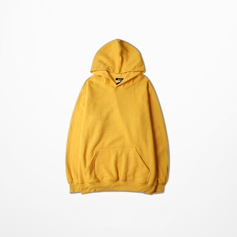 Solid Color Loose Shoulder Hoodie