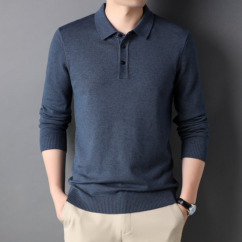 Men's Casual Business Lapel Wool T-shirt