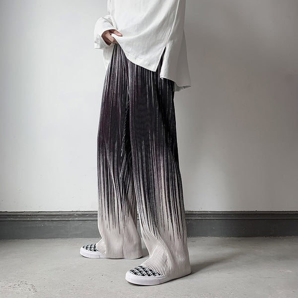 Men Loose Drape Gradient Striped Pants