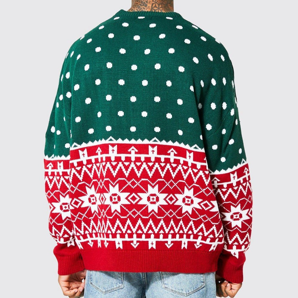 Pull ample en jacquard de Noël pour homme