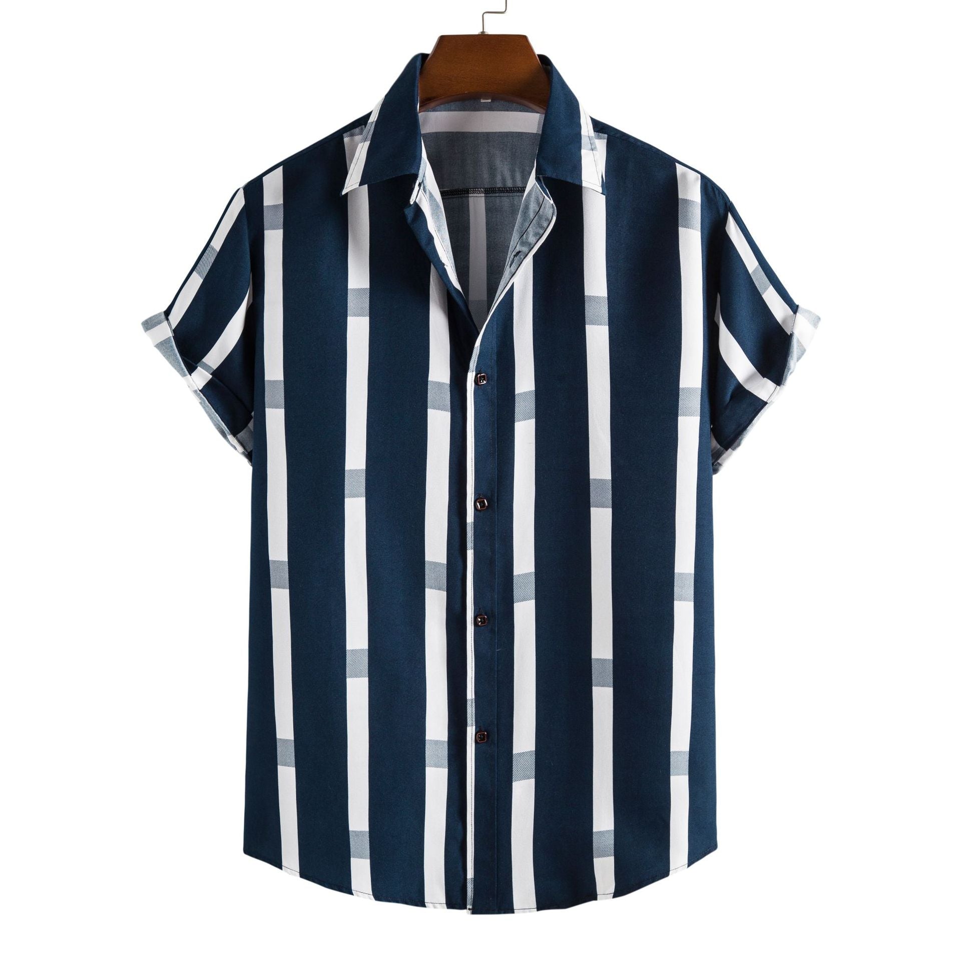 Striped Loose Plus Size Casual Men's Shirt