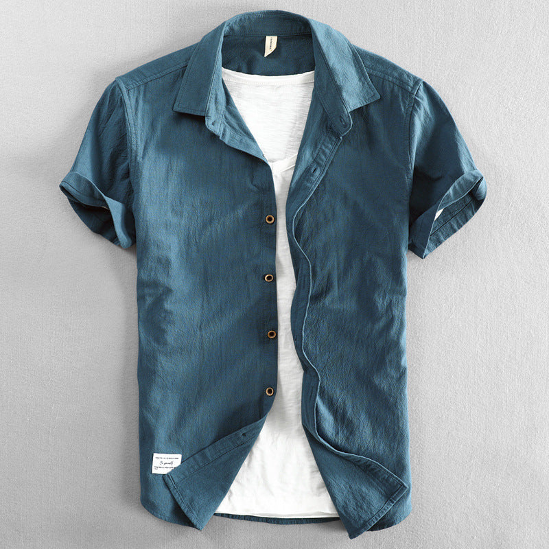 Casual Loose Lapels Half Sleeve shirt For Men