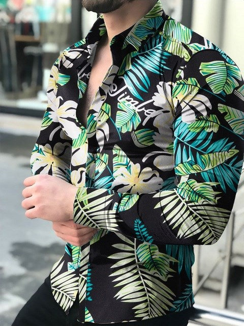 Men's printed floral shirt