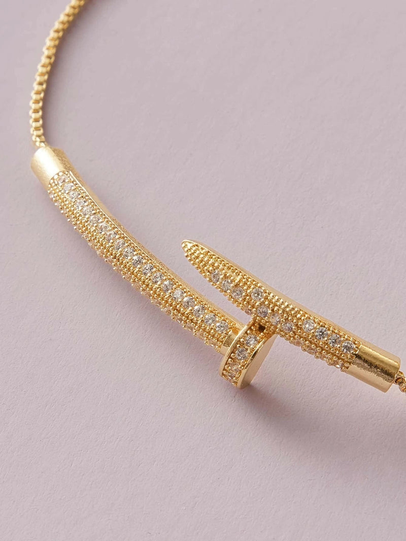 Zircon Nail Shaped Necklace