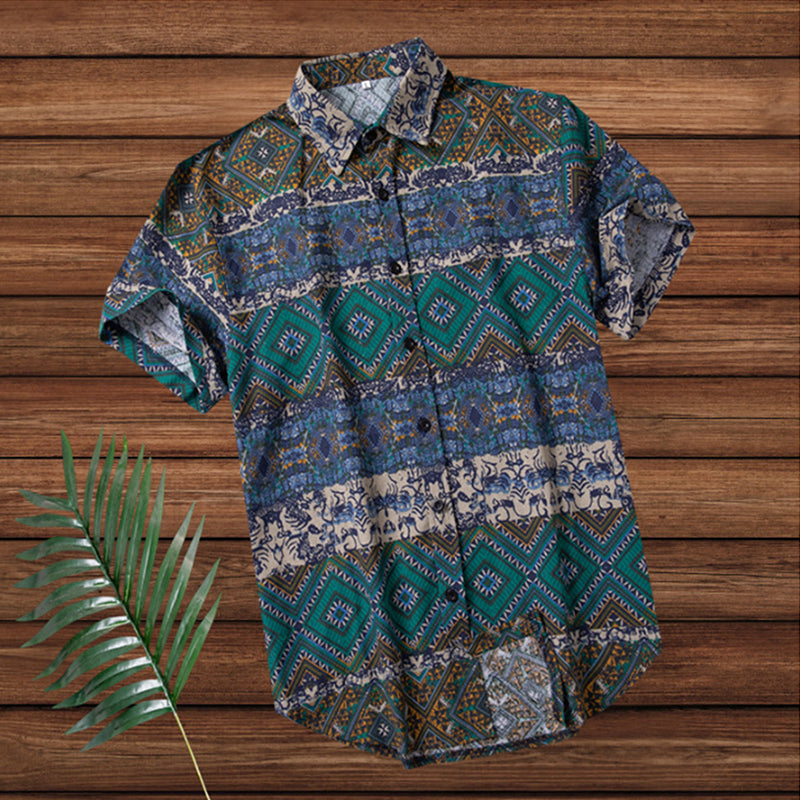 Men Short Sleeve Hawaiian Shirt