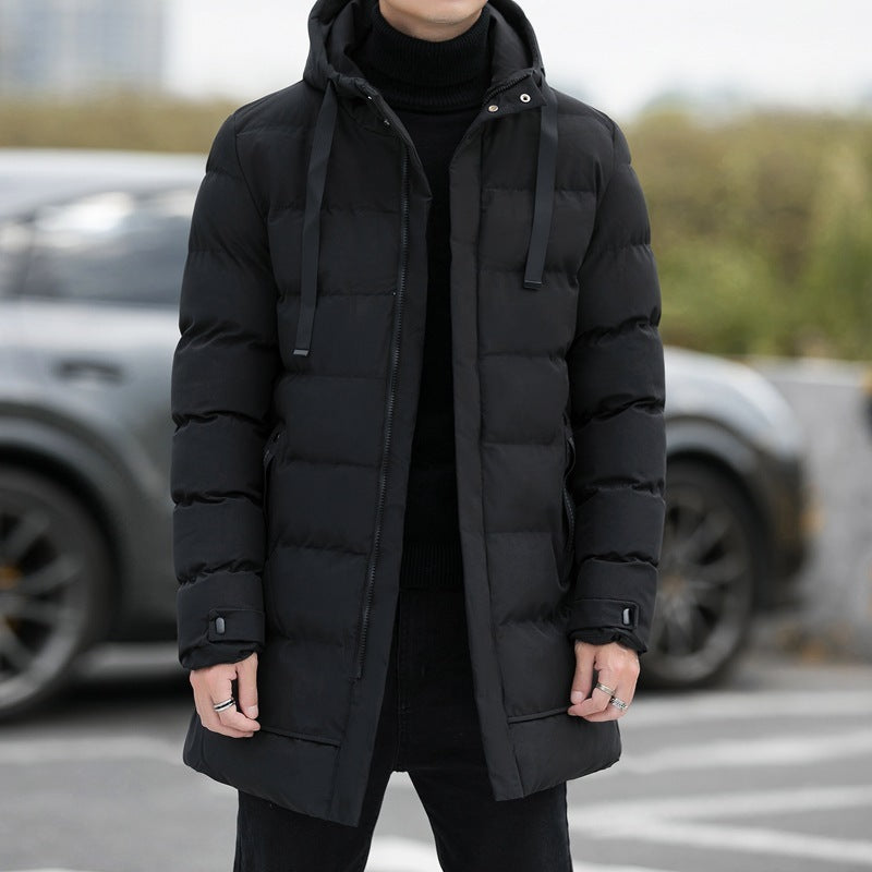 Long Hooded Jacket Men Winter Warm Windproof Coat