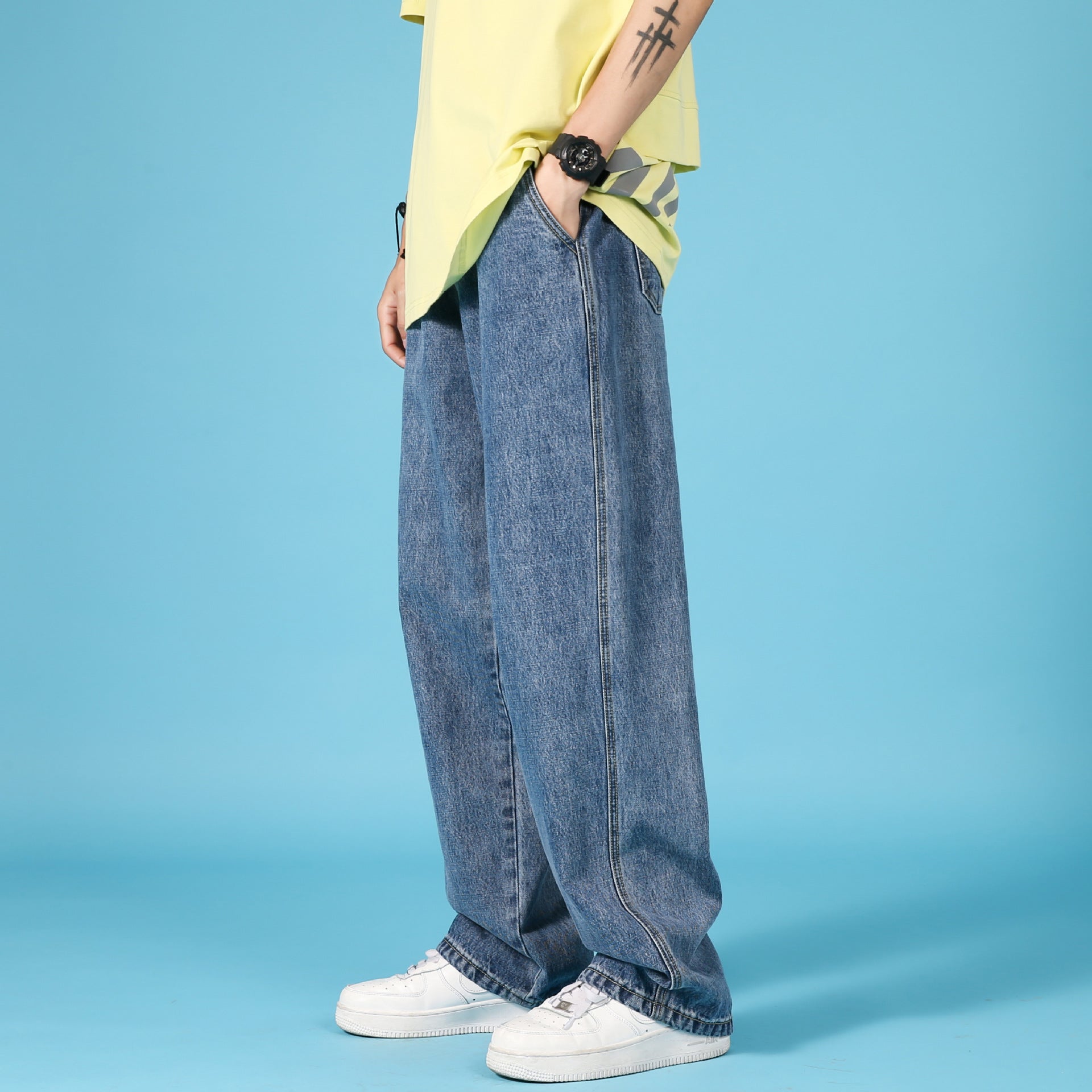 Summer Casual Trousers Hip Hop Cargo Denim Pants With Zipper