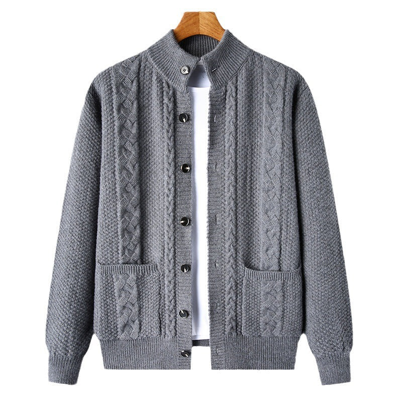 Cardigan in maglia spessa, giacca maglione ampia e retrò in jacquard