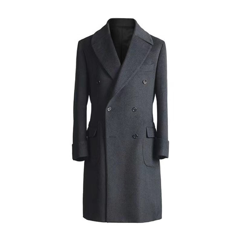 Vintage Woolen Coat Polo Business Long overcoat men