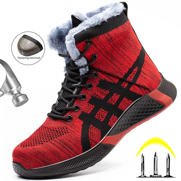 Labor Protection Anti-smash Anti-puncture work shoes Breathable Lace-up Safety boots