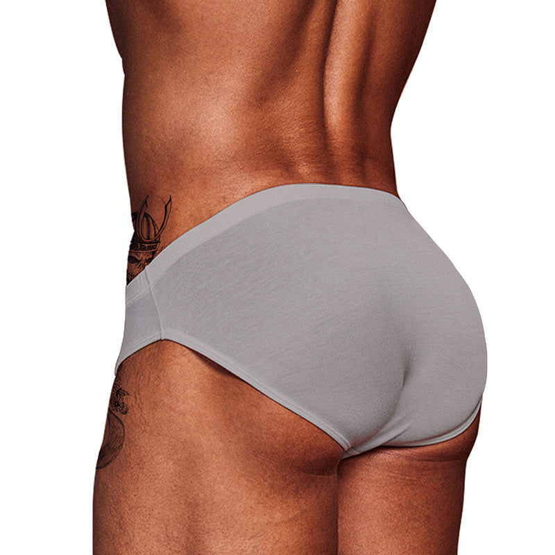 Men's Low Waist Breathable Solid Color Briefs