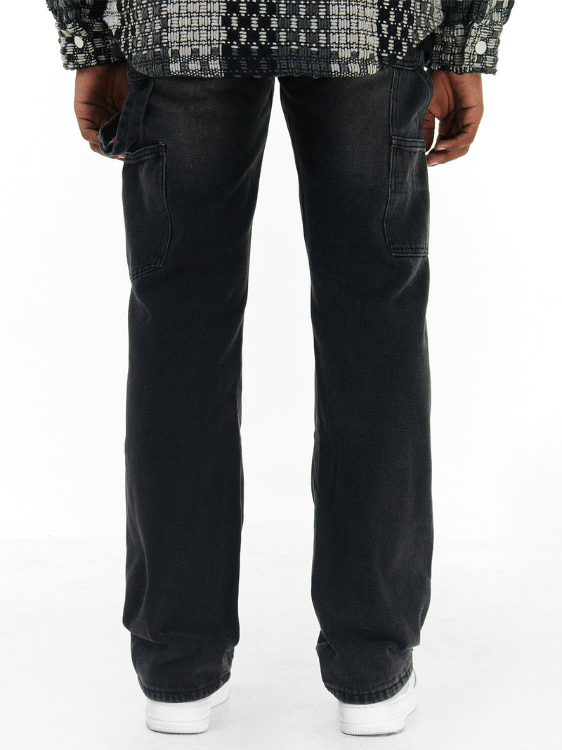 Gradient Washed Straight Leg Pants American High Street jeans Men