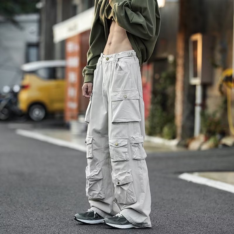 High Street Vintage Mechanical Style Workwear Casual Trousers
