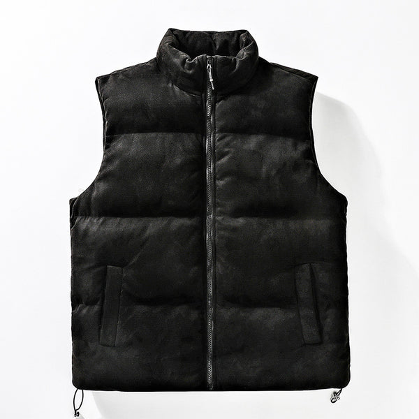 Simple Stand-up Collar Cotton-padded Vest For Men