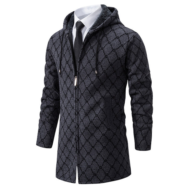 Men's Mid-length Sweater Hooded Coat