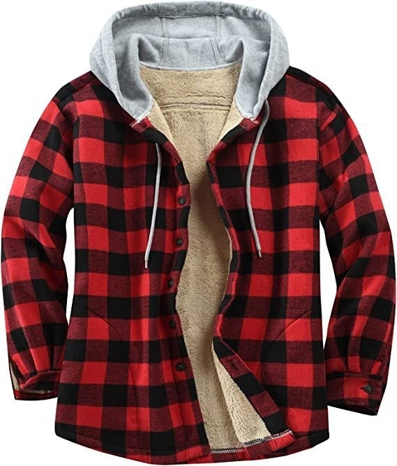 Men's Padded And Thickened Plaid Jacket