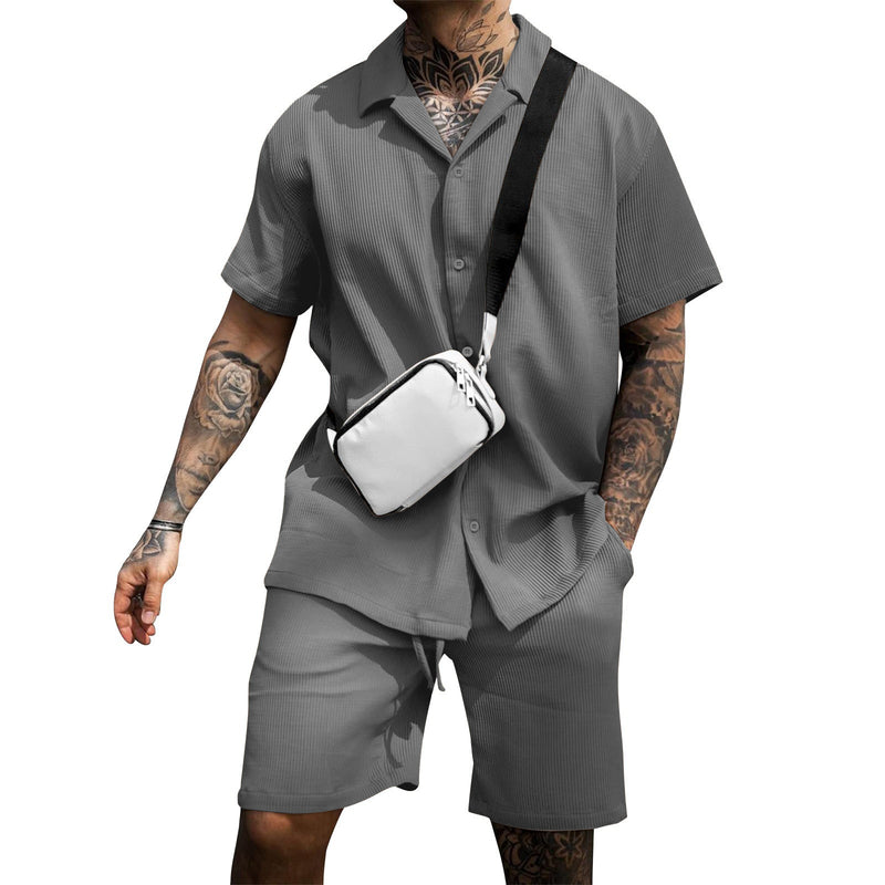 Men's Casual And Comfortable Polo Short-sleeved Shorts Suit