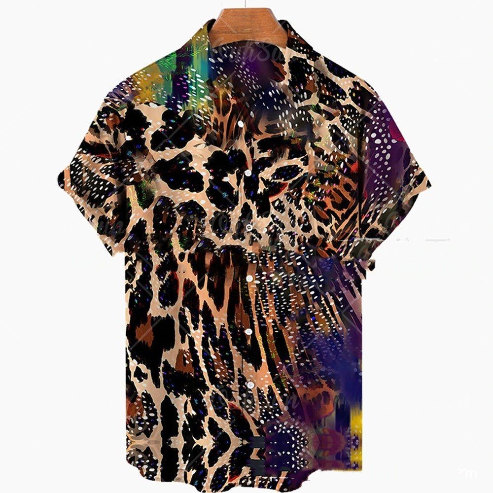 Casual printed short Sleeve summer Shirt Men