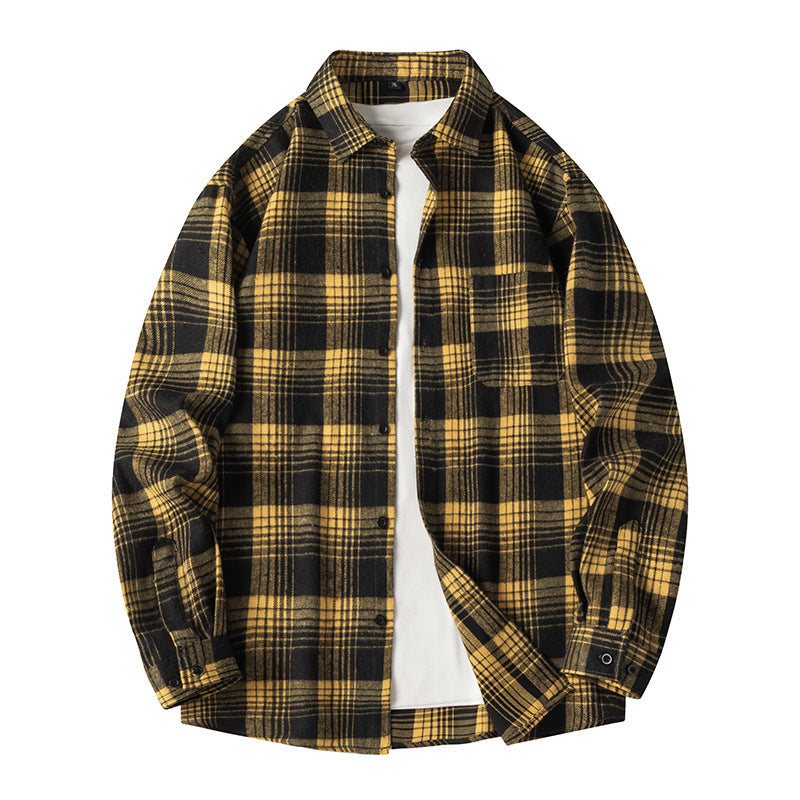 Spring Plaid Casual Breathable Long Sleeves Coat