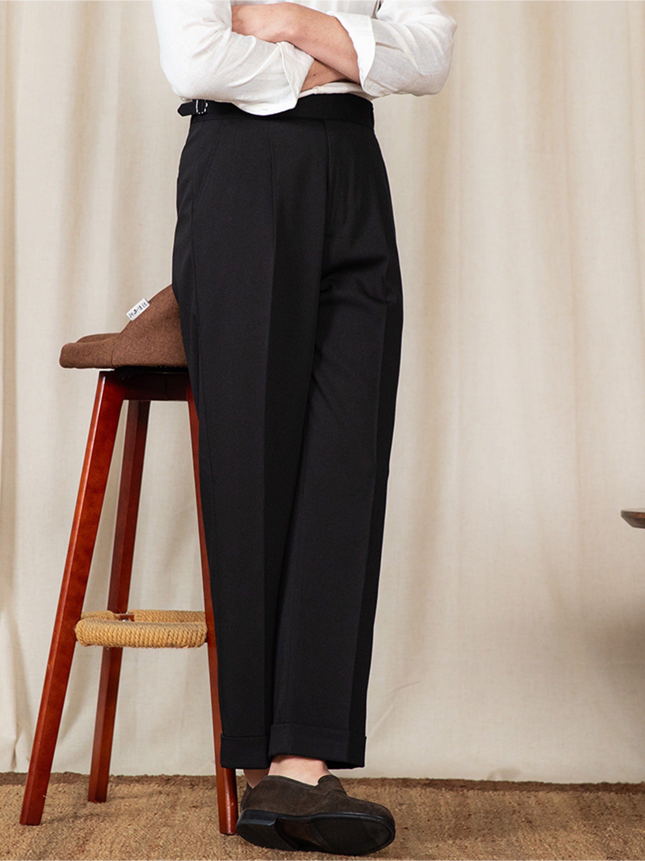 Stockholm Pleated Straight Fit Trousers