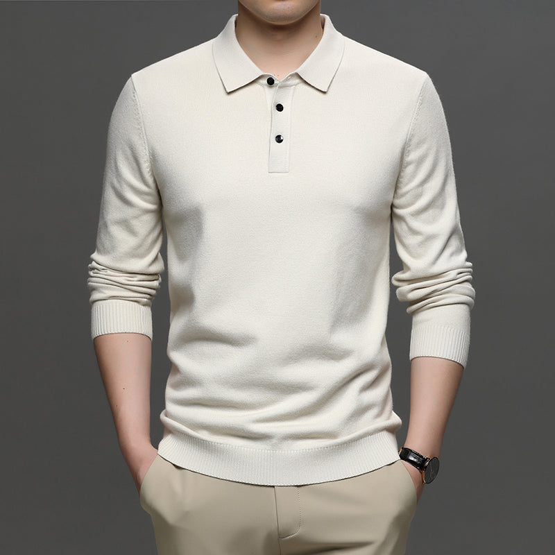 Men's Casual Business Lapel Wool T-shirt