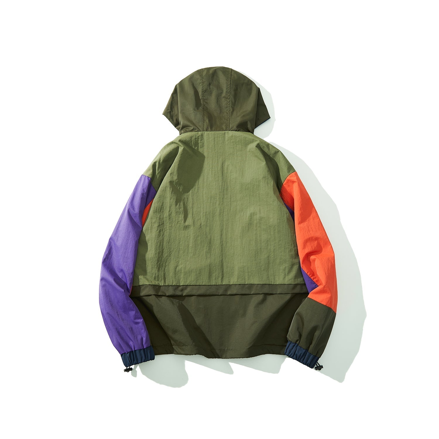 Mens Colourful Techwear Hooded Windbreaker Jacket