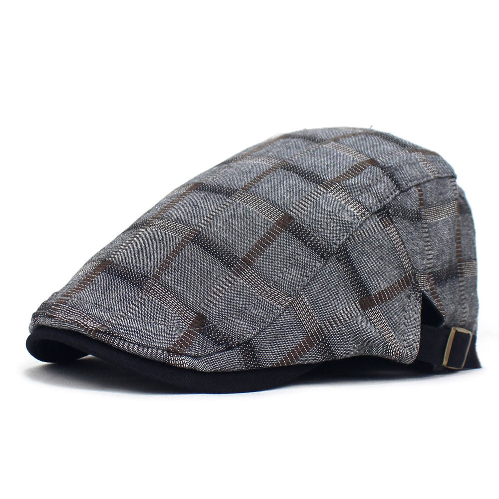 Casual Duck Tongue Checked Hat