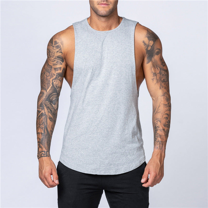 Plain bodybuilding sleeveless vest men