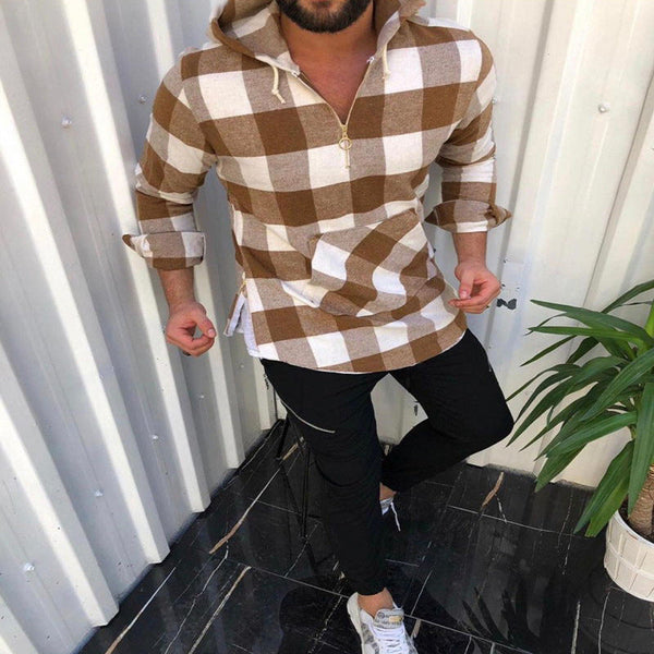 Casual plaid long sleeves shirt