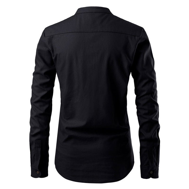 Men Korean Slim Long Sleeve Dress Shirt