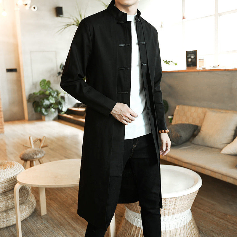 Slim-fit Mid-length Trench Coat Men's