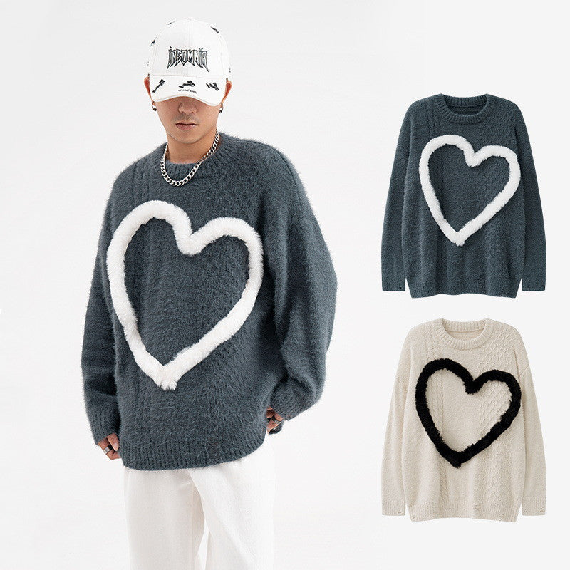 Three-dimensional Velvet Love Sweater