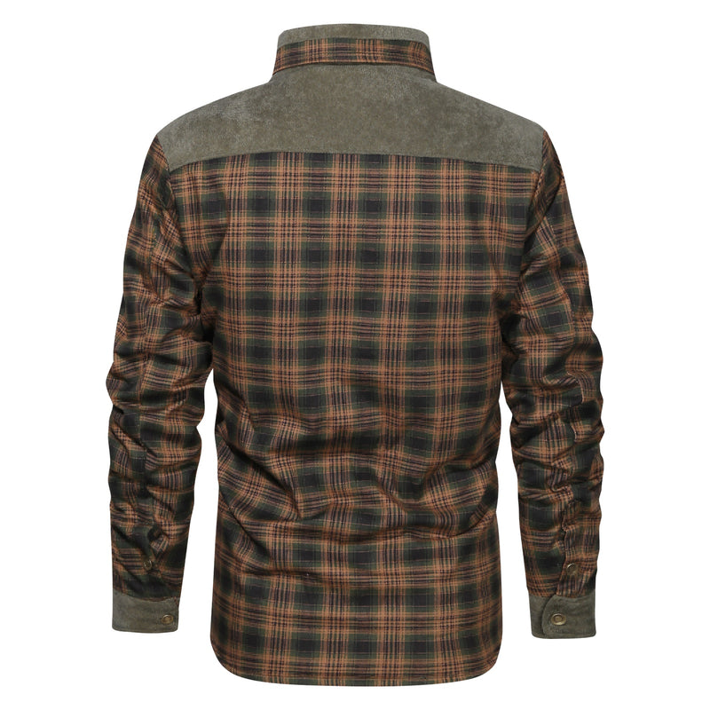 Thickened Shirt Jacket With Classic Plaid Fuzzy Fleece Lining