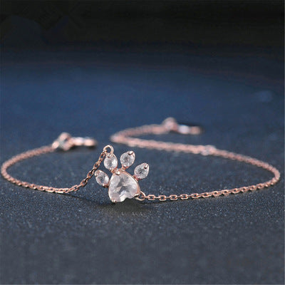 Pink Diamond Footprint Bracelet