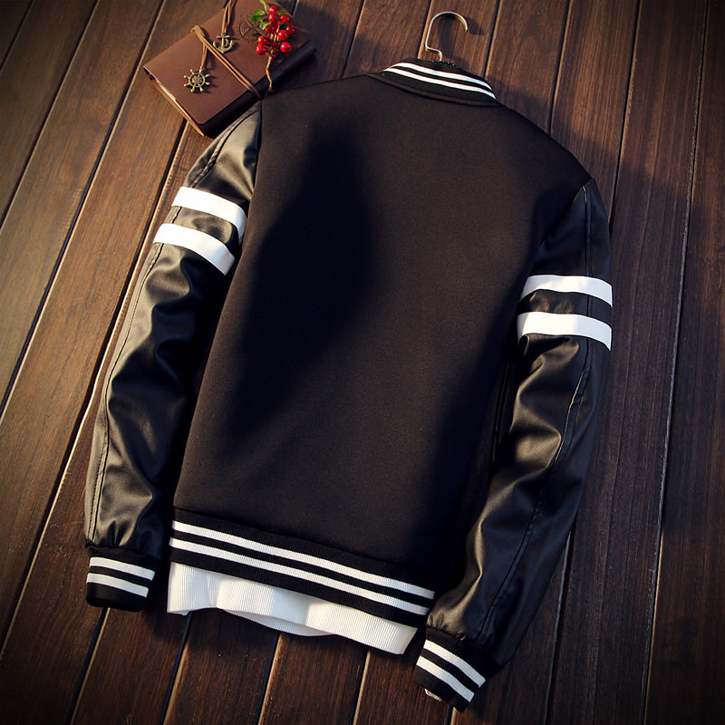 Simple Black And White baseball jacket men