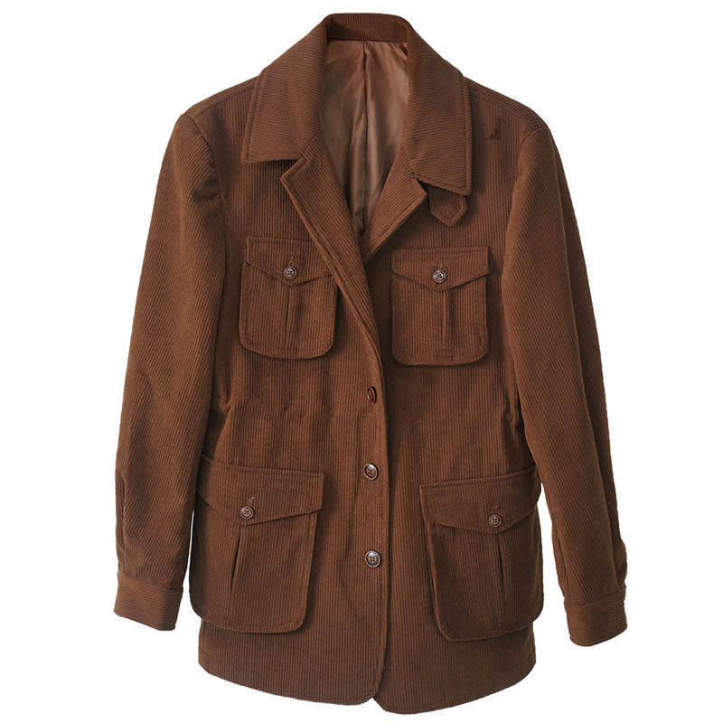 Thick Casual Slim Corduroy Jacket For Men