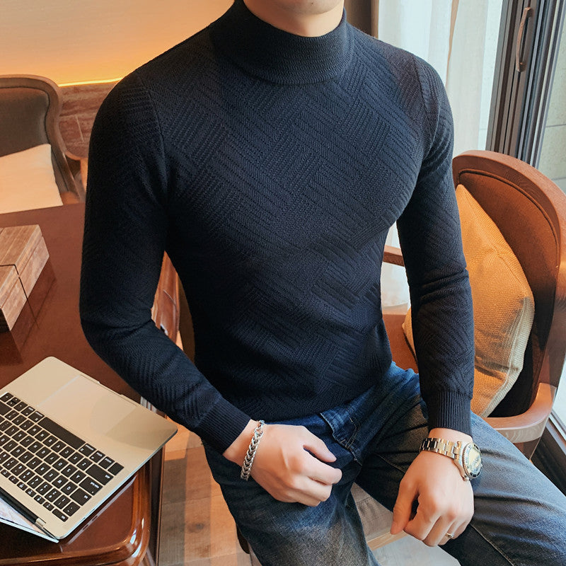 Men's Casual Slim-fit Half Turtleneck Sweater