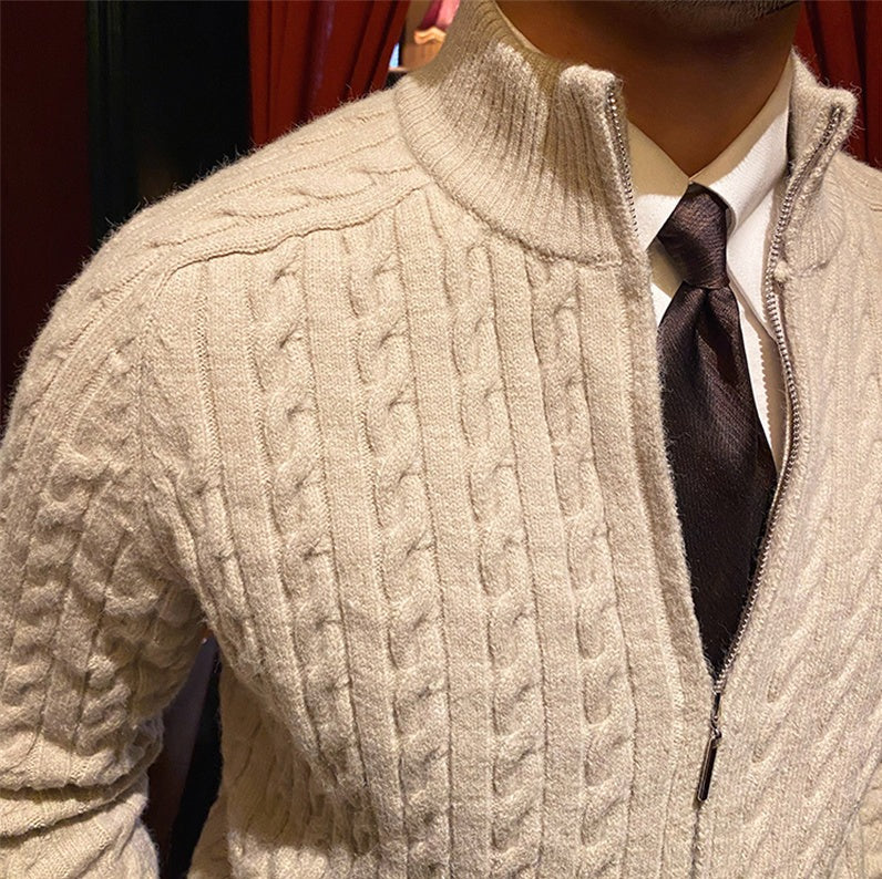 Heritage Cable Knit Zip-Up Cardigan