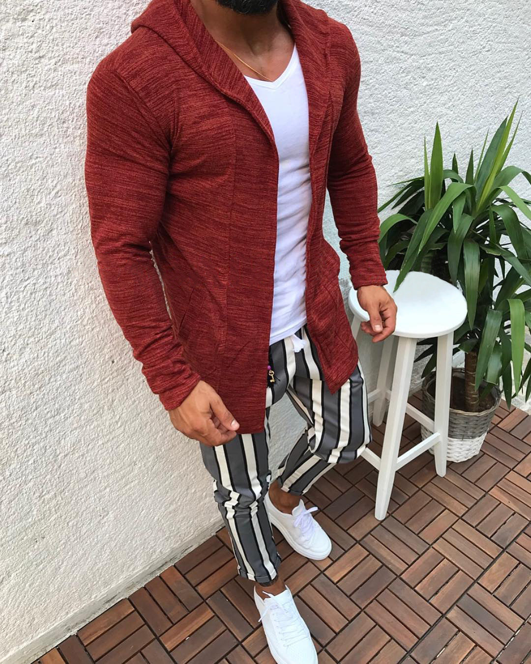 Long sleeve hooded cardigan sweater