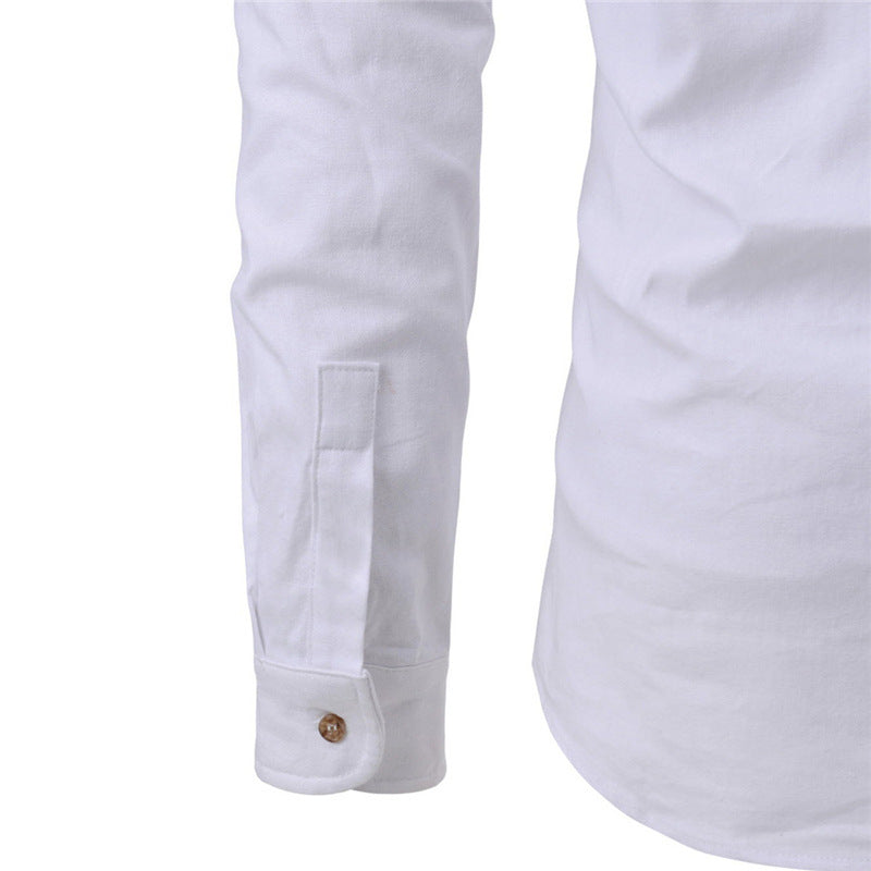 Men Korean Slim Long Sleeve Dress Shirt