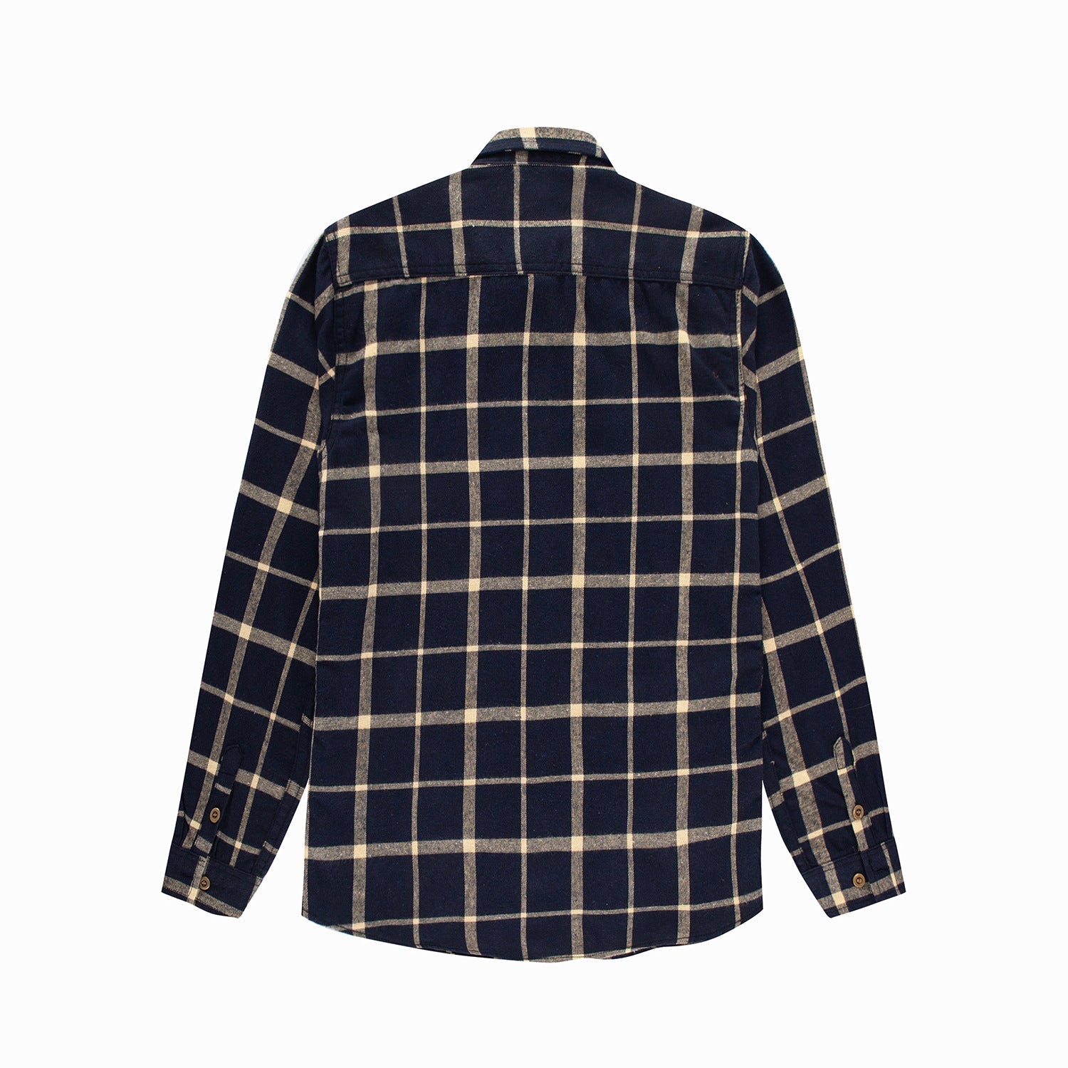 Fashion Men's Long-sleeved Denim Plaid Shirt